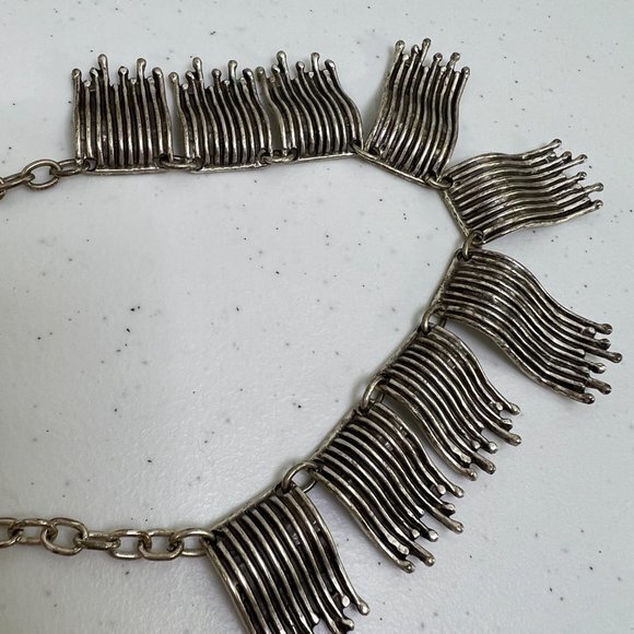 Osmanli Taki by Celali Turkish Made Ottoman Style Necklace Silver Tone Statement - Picture 3 of 7